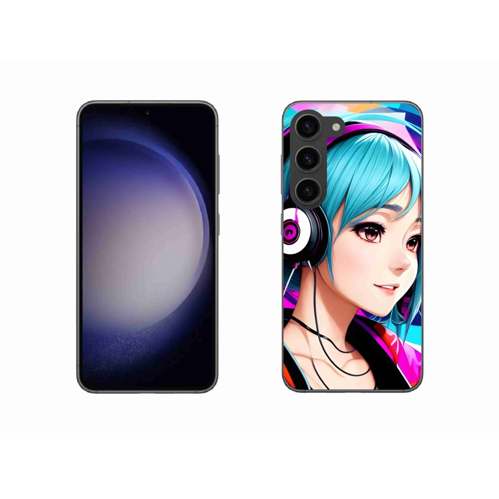 Gél borítás mmCase Samsung Galaxy S23 5G - lány fejhallgatóval