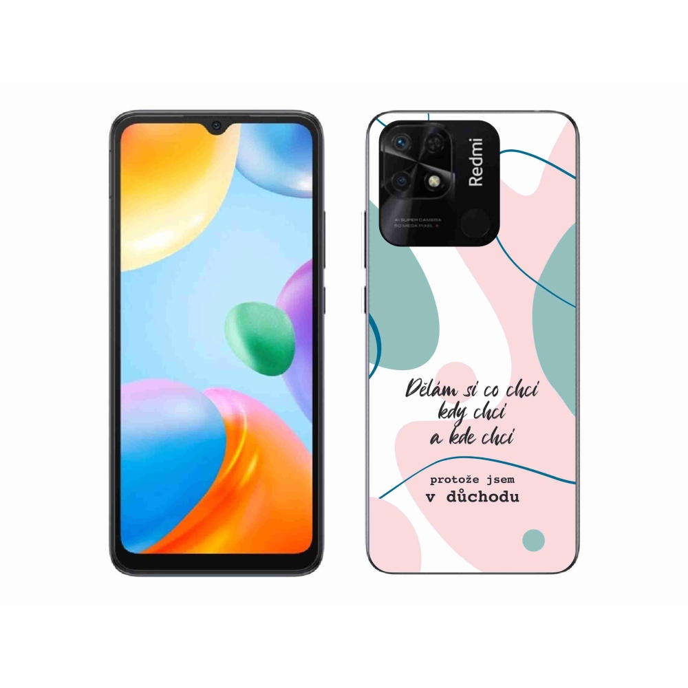 Gél borító mmCase a Xiaomi Redmi 10C-hez - vicces szöveg 10 fehér háttérrel