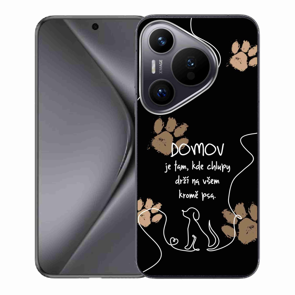 Gél borító mmCase a Huawei Pura 70 készülékhez - kutya motívum fekete háttérrel