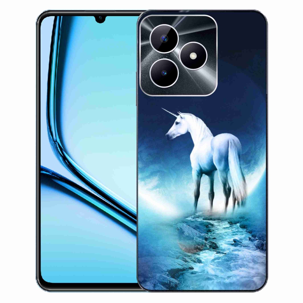 Zselés borító mmCase a Realme Note 50 készülékhez - fehér egyszarvú