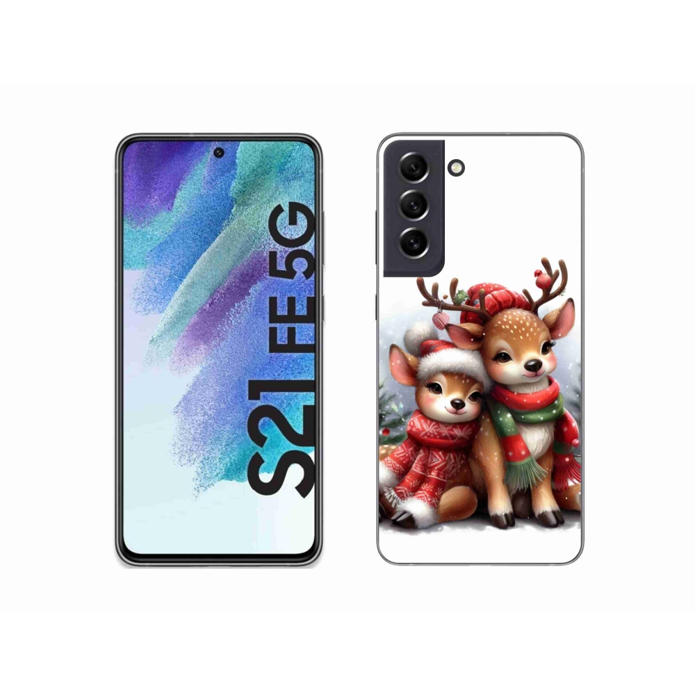 Zselés borítás mmCase Samsung Galaxy S21 FE 5G - Karácsonyi rénszarvas