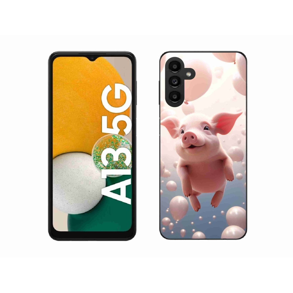 Gél borítás mmCase Samsung Galaxy A13 5G - malac lufikkal - Samsung Galaxy A13 5G - gél borítás mmCase