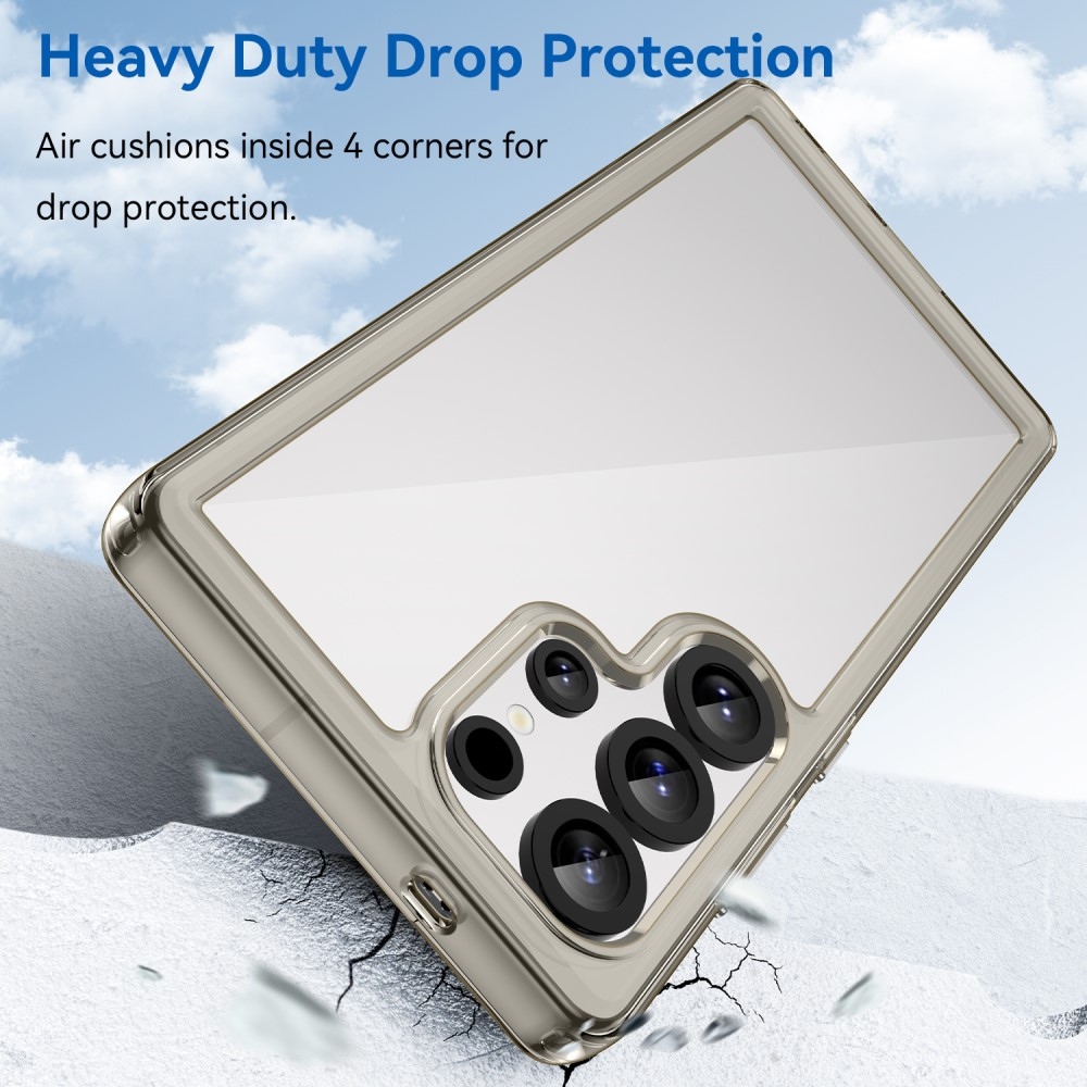 Gél tok kemény hátlappal Samsung Galaxy S25 Ultra készülékhez - szürke