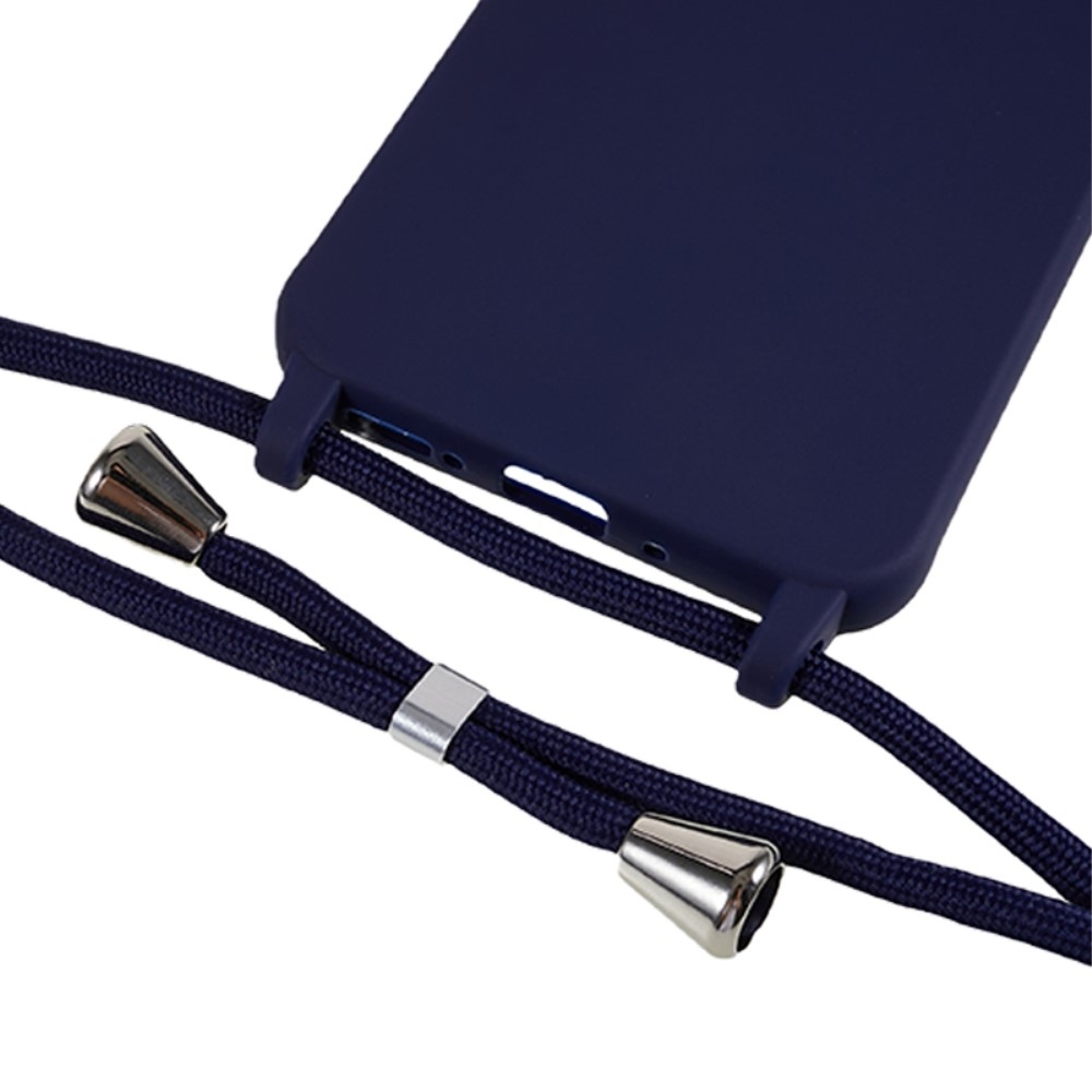 Zsinórral ellátott zselés tok Samsung Galaxy S25 készülékhez - sötétkék