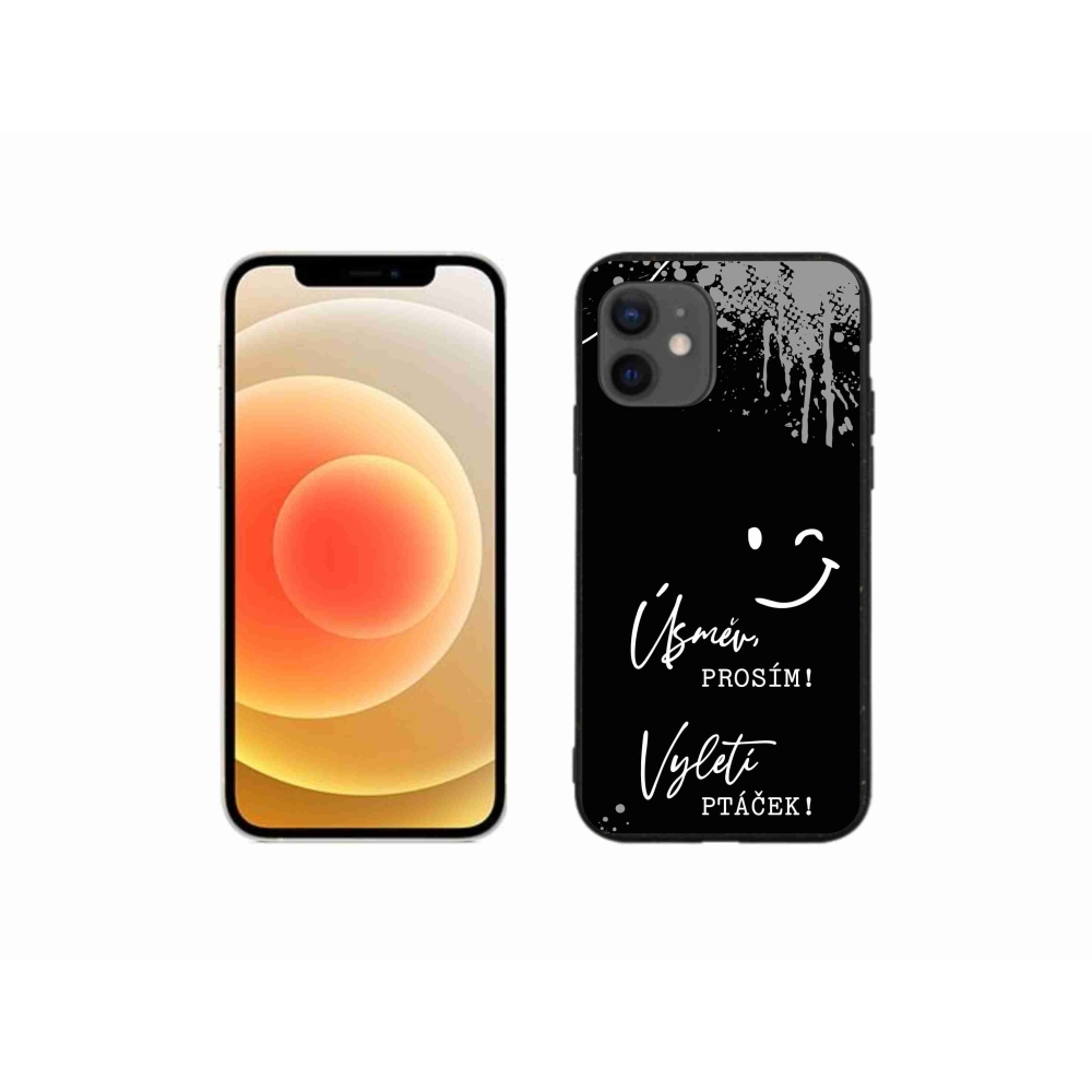 Gél borítás mmCase iPhone 12 mini készülékhez - vicces szöveg 4 fekete háttér