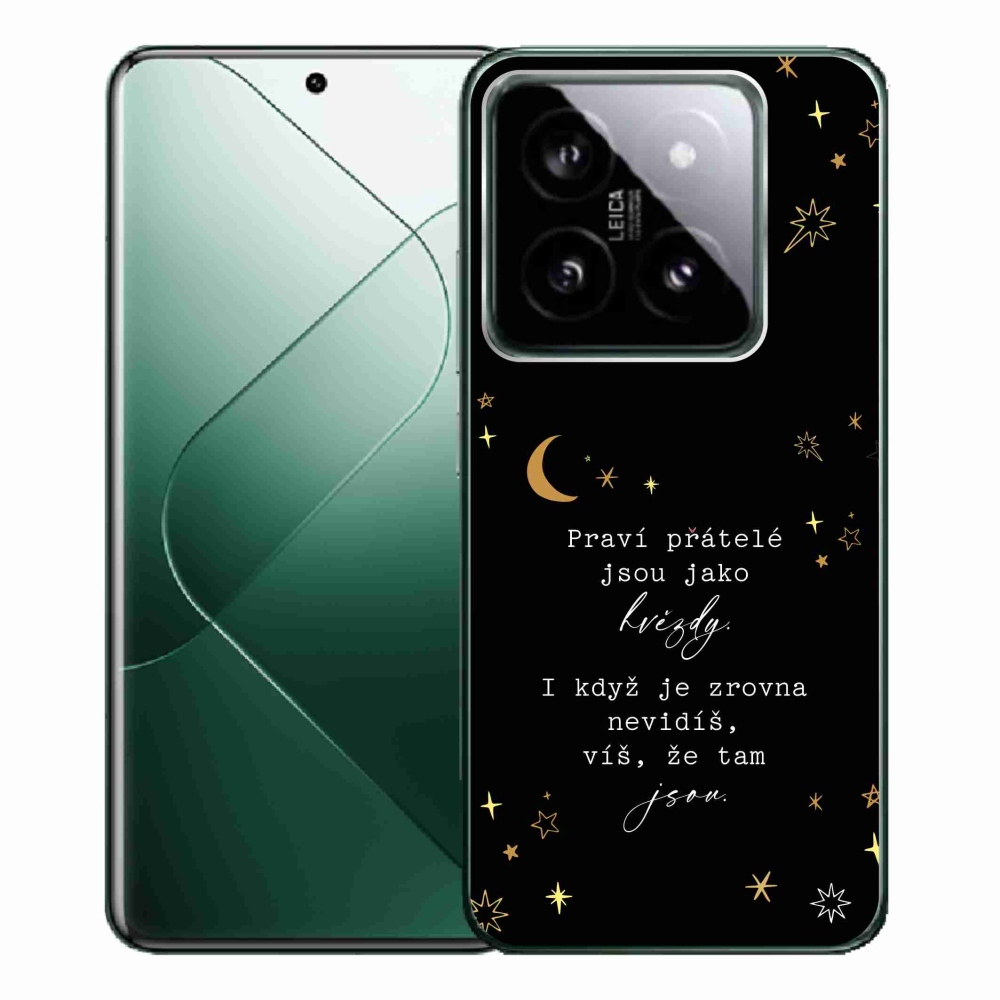 Gél borítás mmCase a Xiaomi 14 Pro - idézet 6 fekete háttérrel