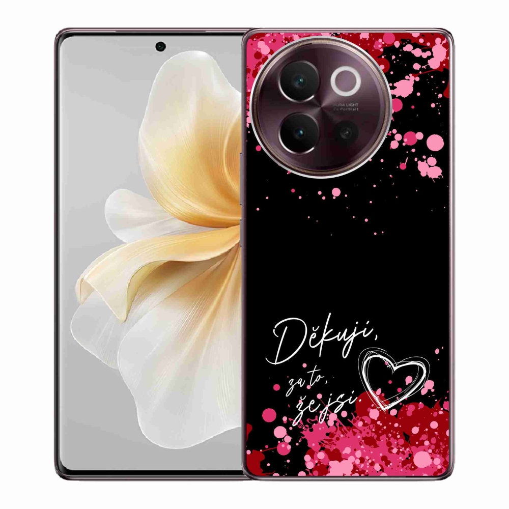 Gél borító mmCase a Vivo V40 Lite 5G-n - szerelmes szöveg 2 fekete háttérrel