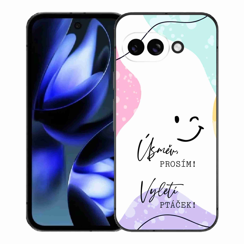 Gél borító mmCase a Google Pixel 9a számára - vicces szöveg 4 fehér háttérrel