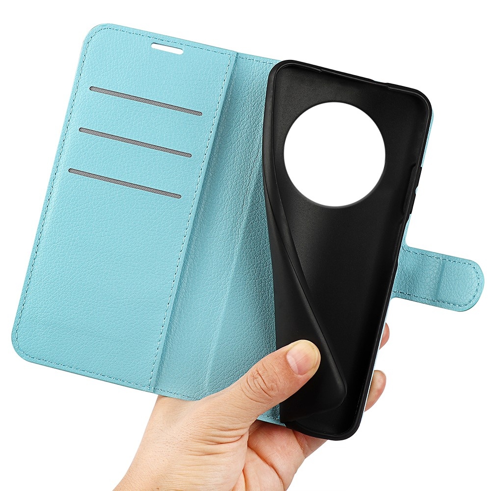 Litchi könyvtáska a Realme 14 Pro+ 5G készülékhez - kék