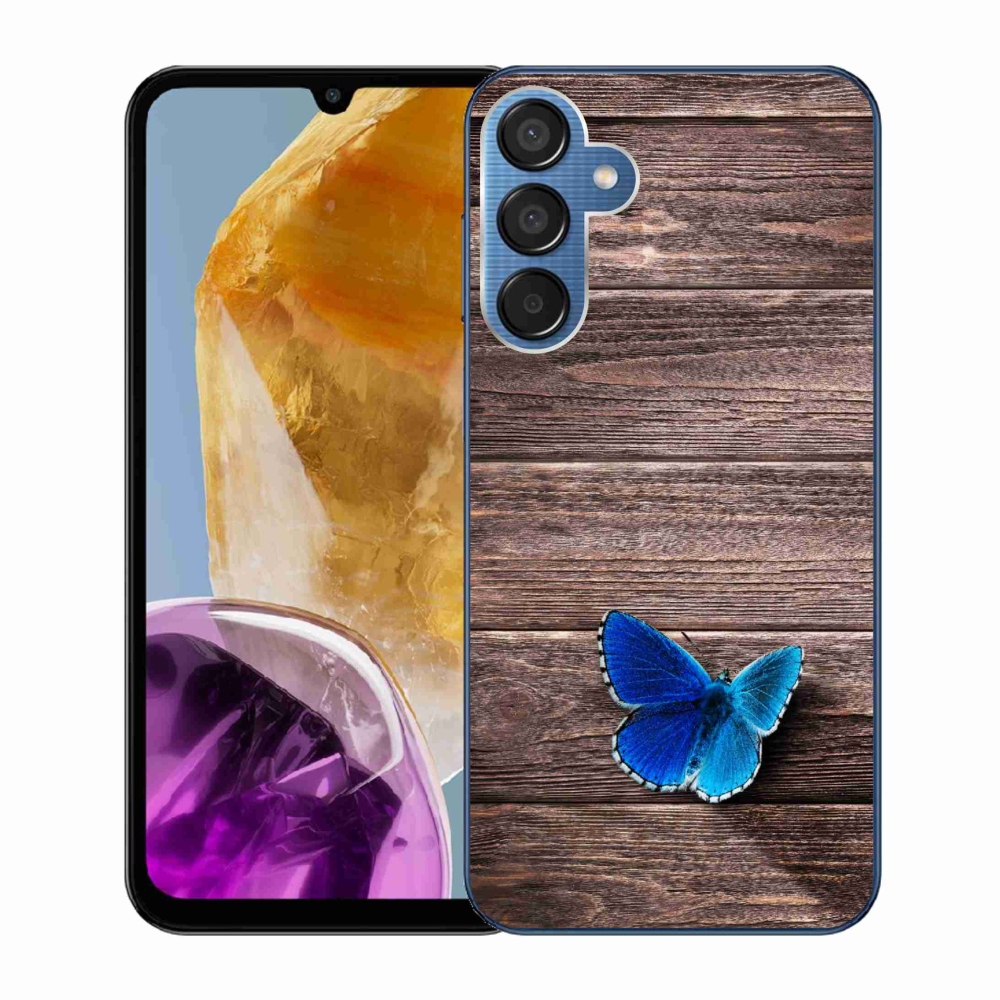 Gél védőhuzat mmCase Samsung Galaxy M15 5G - kék pillangó 1