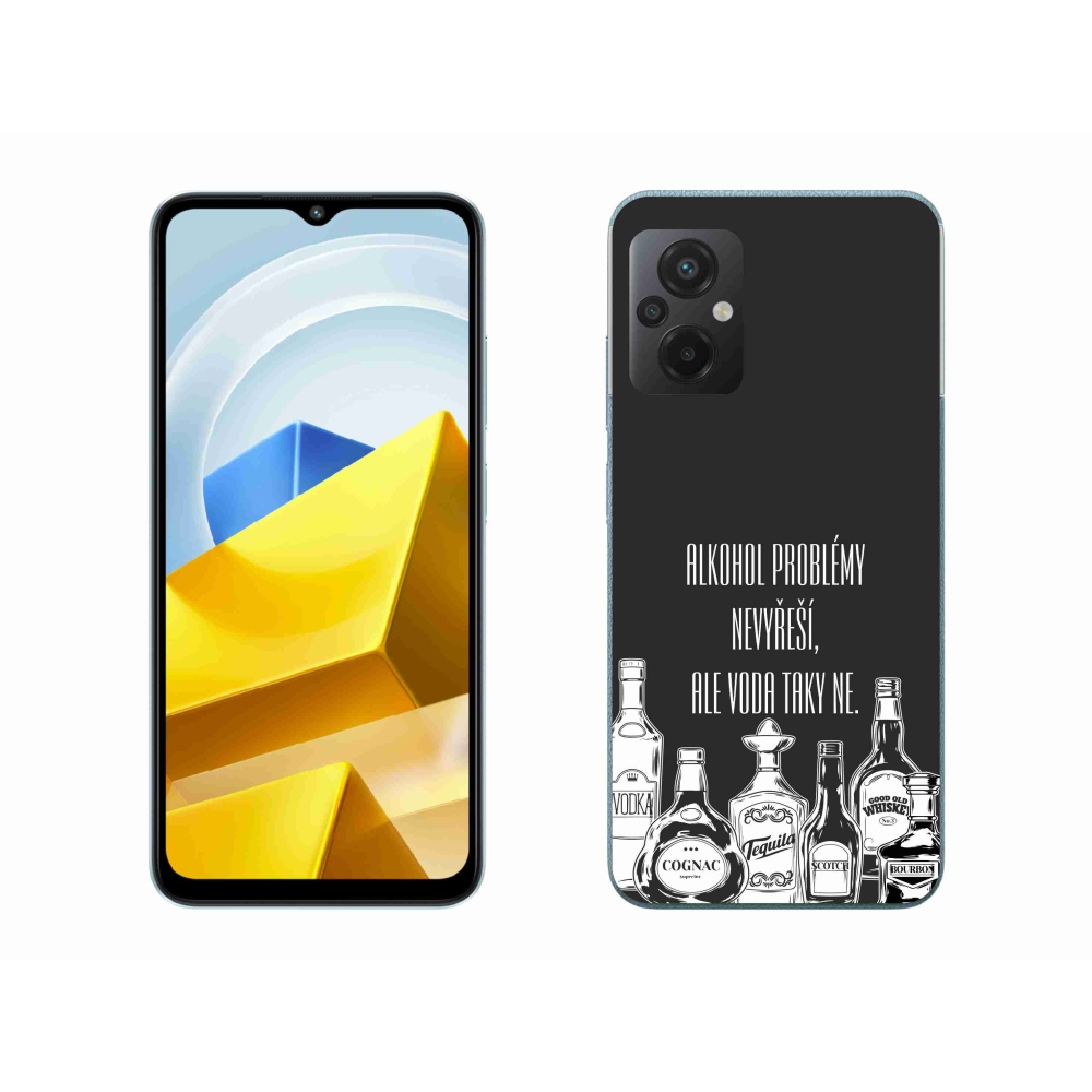 Gél borító mmCase a Xiaomi Poco M5 4G-hez - vicces szöveg fekete háttérrel