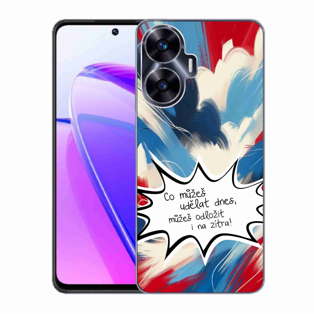 Zselés borító mmCase a Realme C55 készülékhez - vicces szöveg 9 fehér háttér