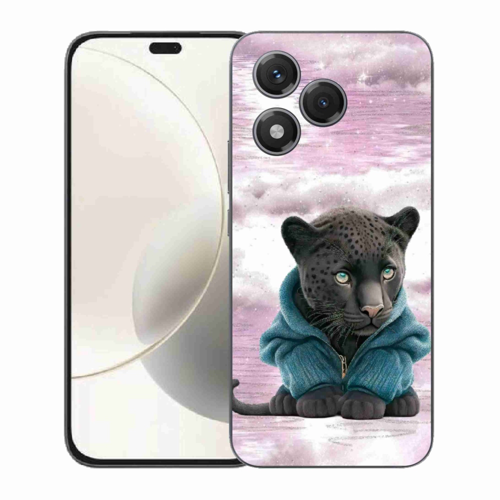 Zselés borítás mmCase a Honor 400 Lite-hoz - fekete párduc pulóverben