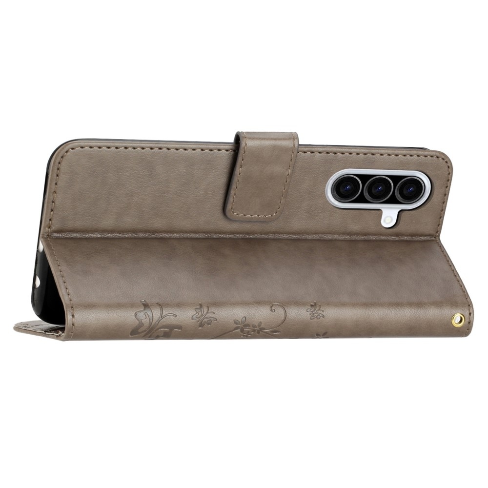 Virágok könyv tok Samsung Galaxy A26 5G - szürke