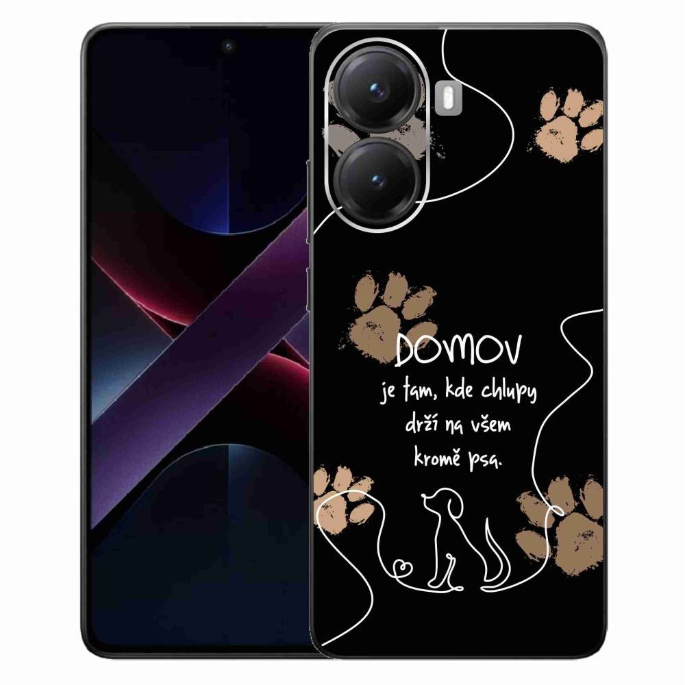 Gél borítás mmCase a Xiaomi Poco X7 Pro 5G számára - kutya motívum fekete háttérrel