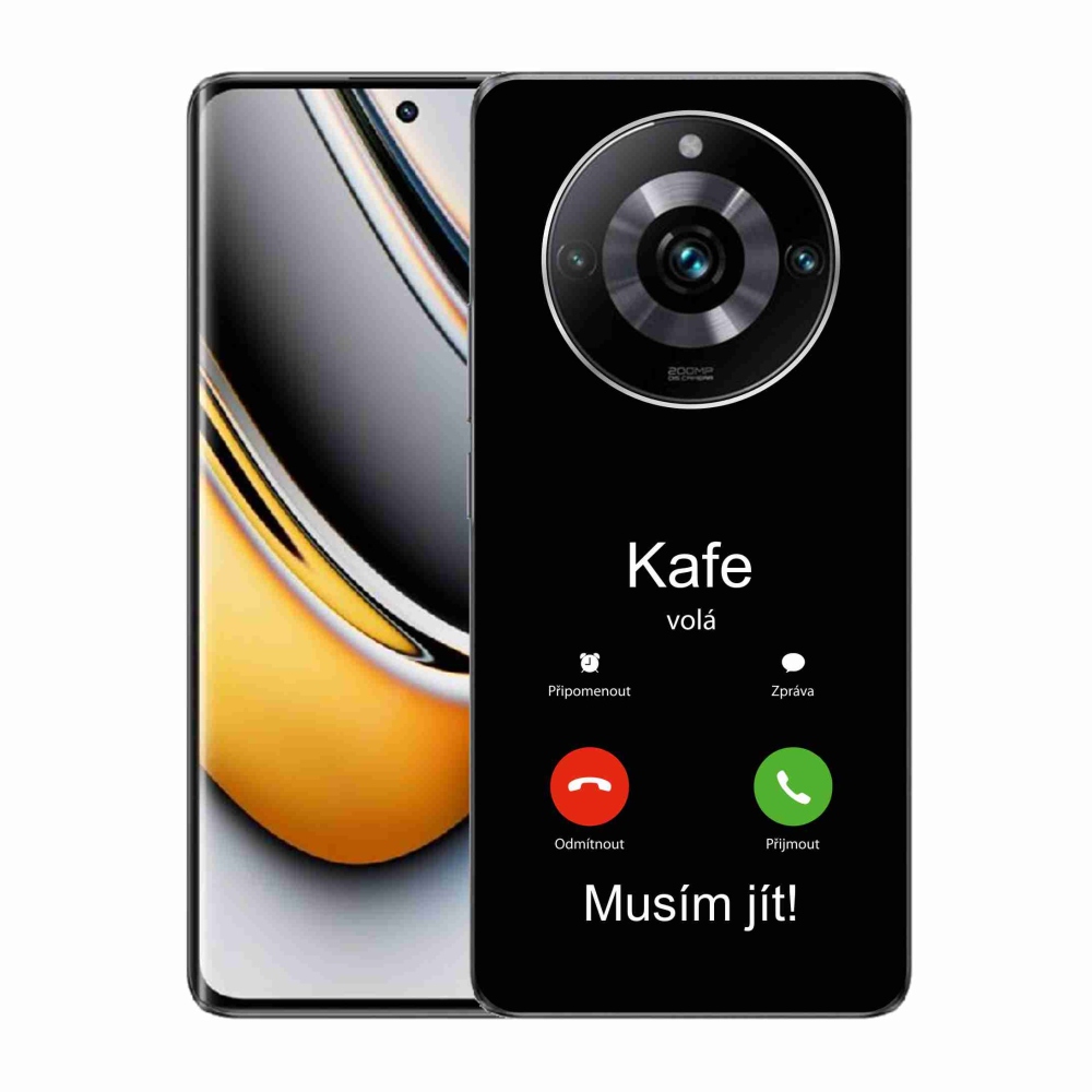 Gél borítás mmCase a Realme 11 Pro/11 Pro+ készülékre - kávé hívó fekete háttérrel