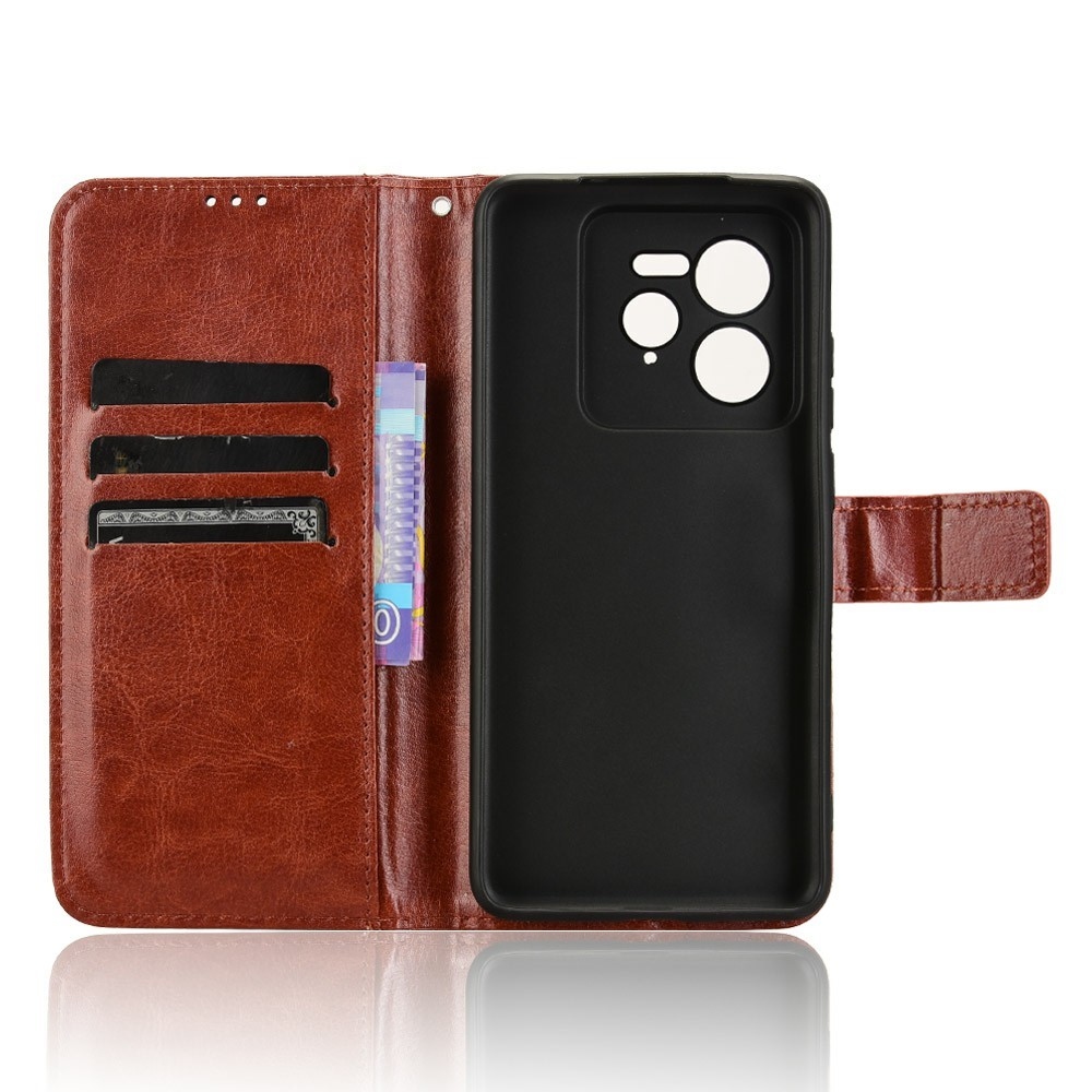 Őrült könyvtáska a Realme GT 7 Pro 5G számára - barna színben