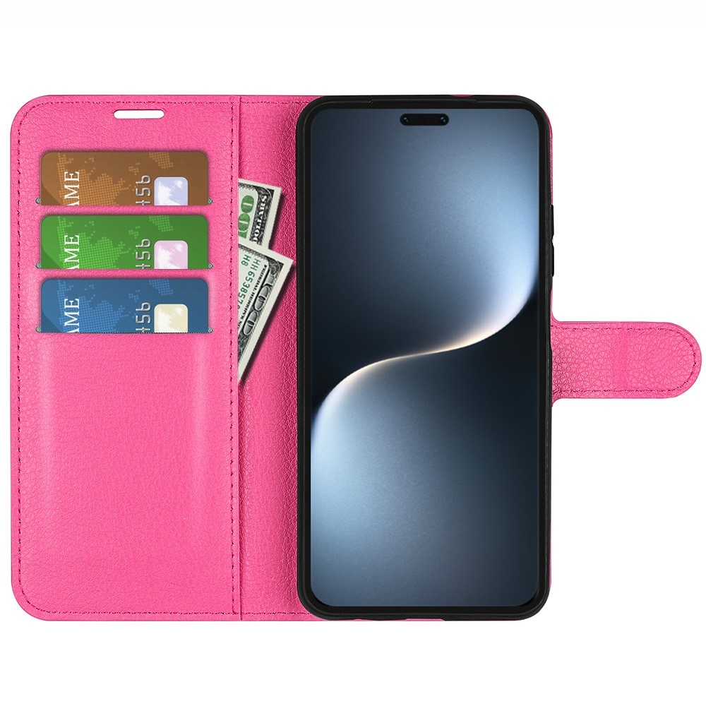 Litchi könyv tok a Honor Magic 7 Pro 5G-hez - rózsaszínű