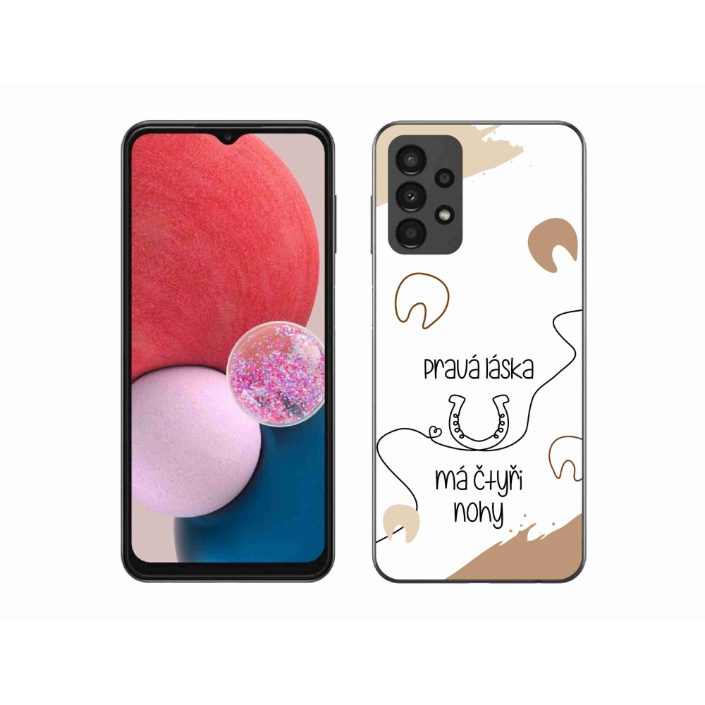 Gél borítás mmCase Samsung Galaxy A13 4G - ló motívum fehér háttérrel