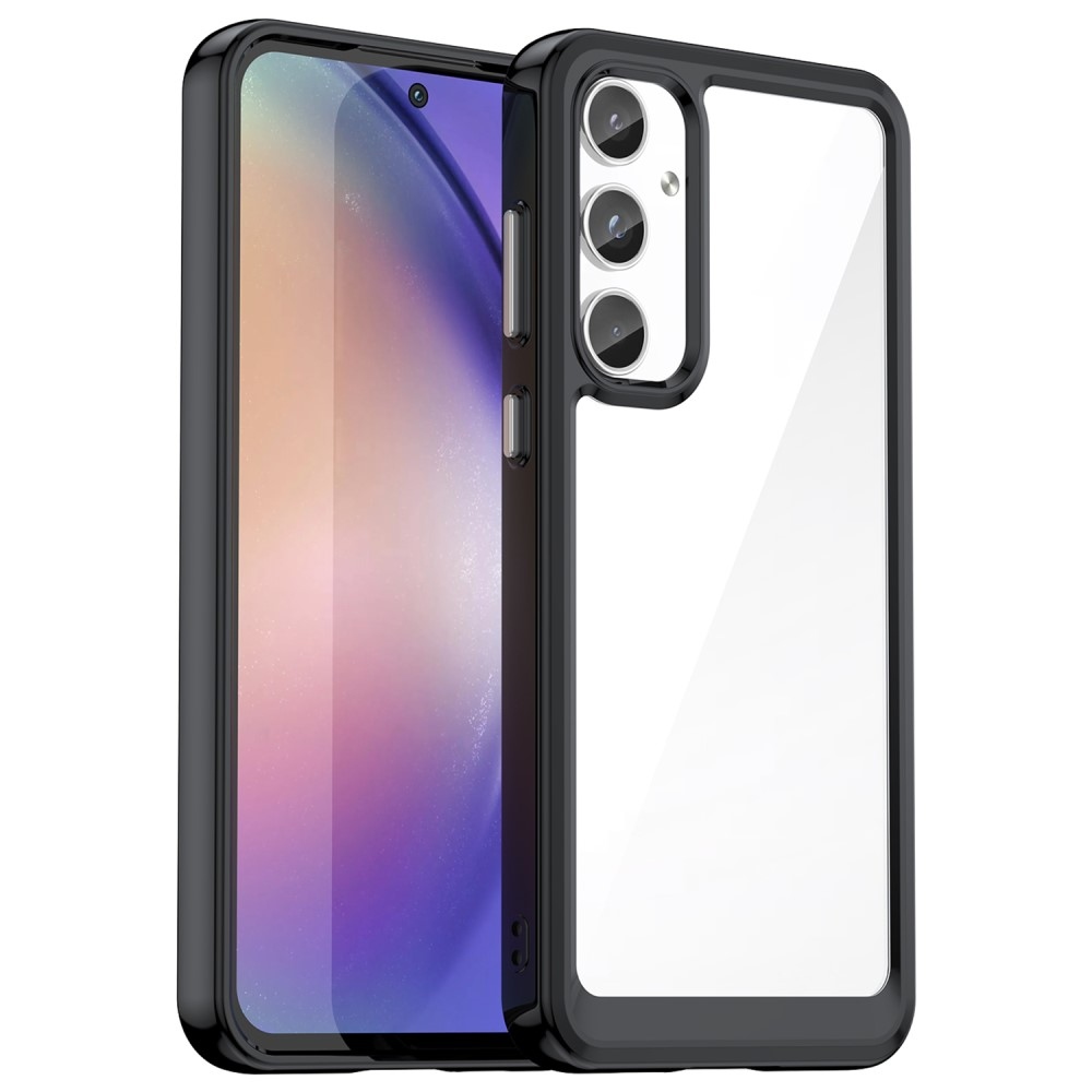 Gél tok fix hátlappal Samsung Galaxy A55 5G készülékhez - fekete