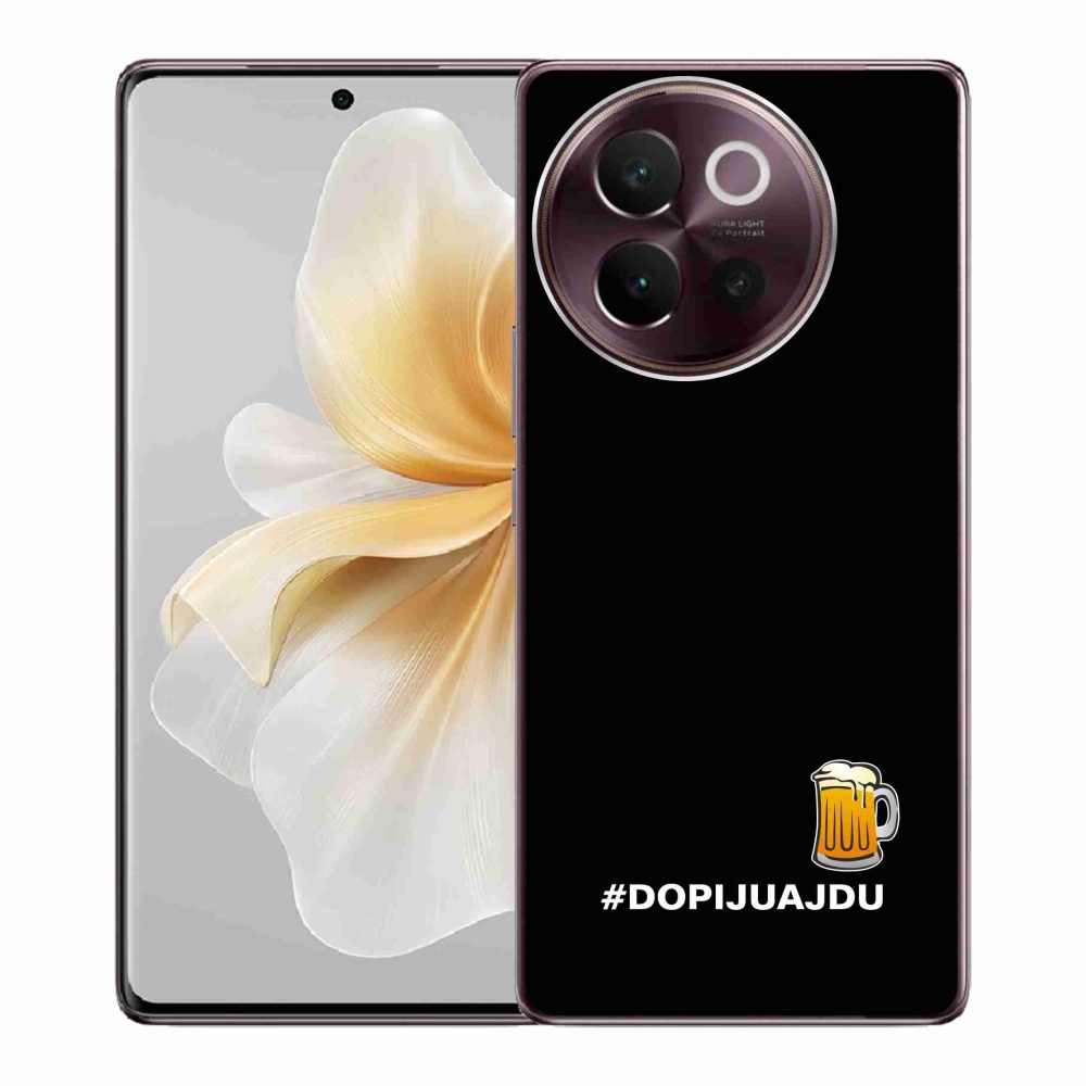 Gél borító mmCase a Vivo V40 Lite 5G készülékhez - sör motívum 1 fekete háttér