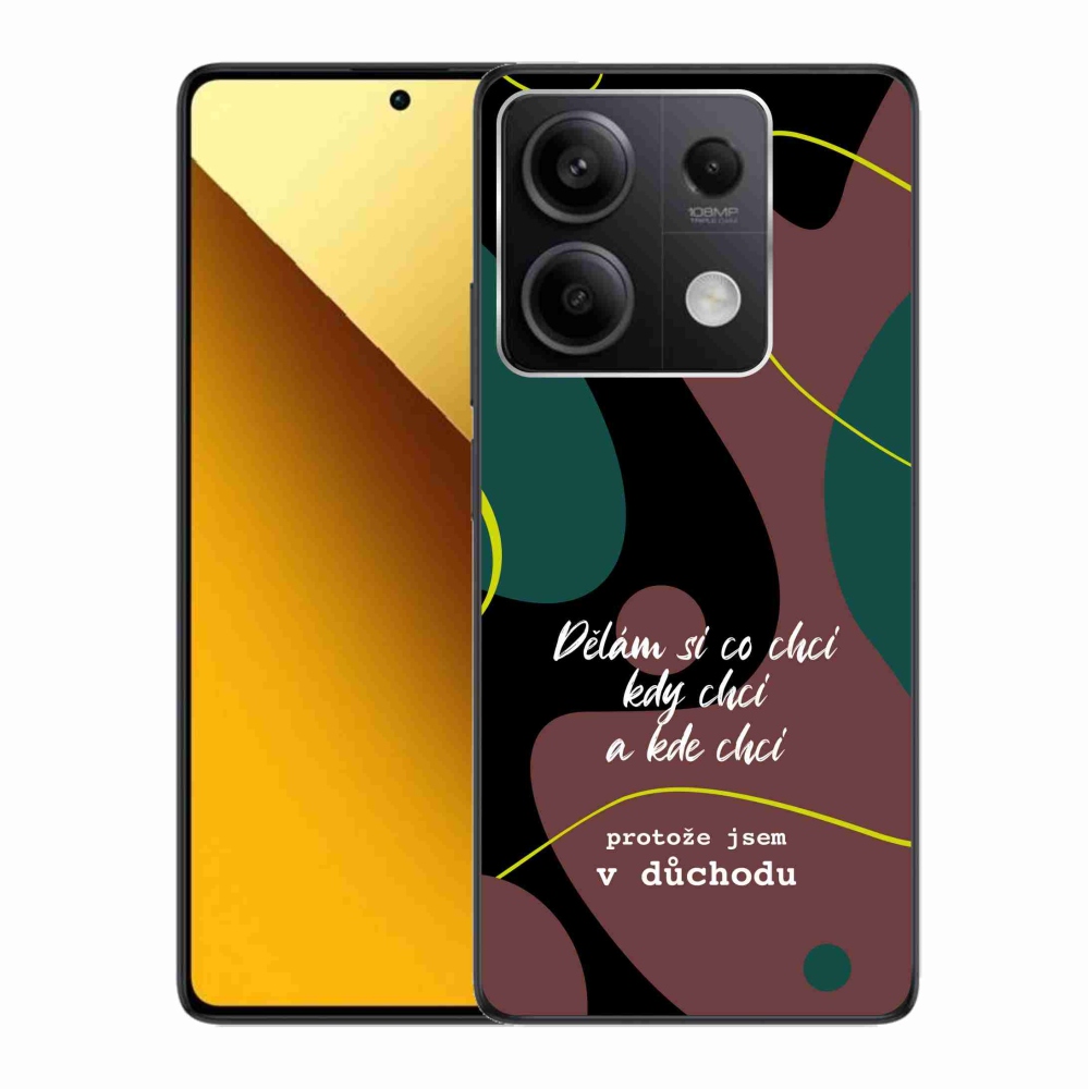 Gél borító mmCase a Xiaomi Redmi Note 13 5G-hez - vicces szöveg 10 fekete háttérrel