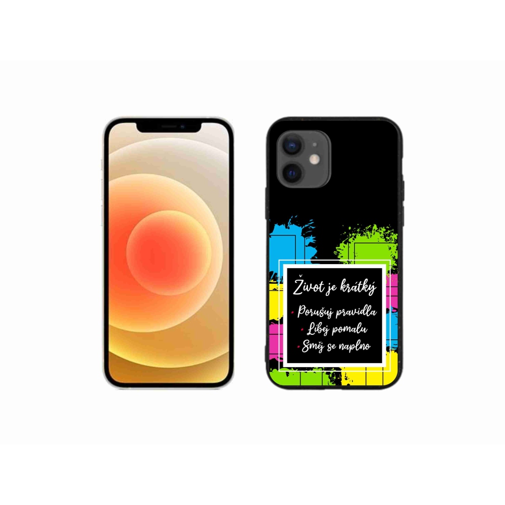 Zselés borítás mmCase iPhone 12 mini készülékhez - idézet 5 fekete háttér