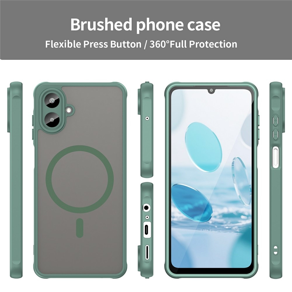 Matt zselés tok MagSafe tok a Samsung Galaxy A07 4G készülékre - zöld