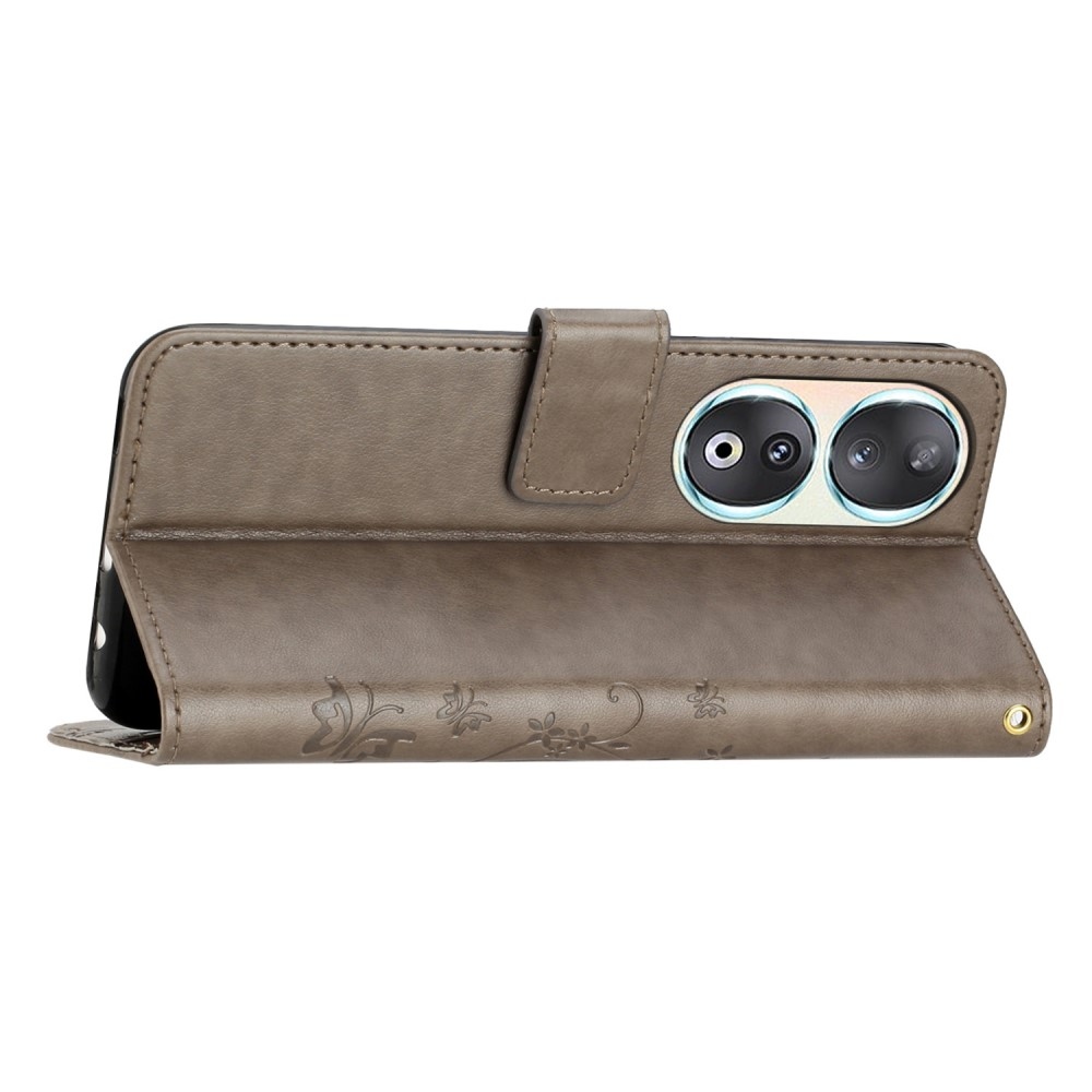 Virágok könyvtáska Honor 90 - szürke