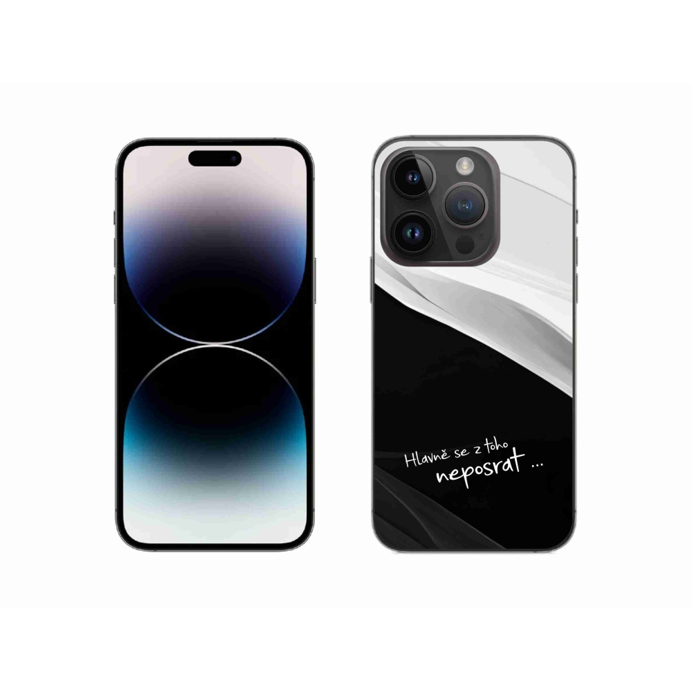 Gél borító mmCase iPhone 14 Pro 6.1 készülékhez - vicces szöveg 13 fekete és fehér háttérrel