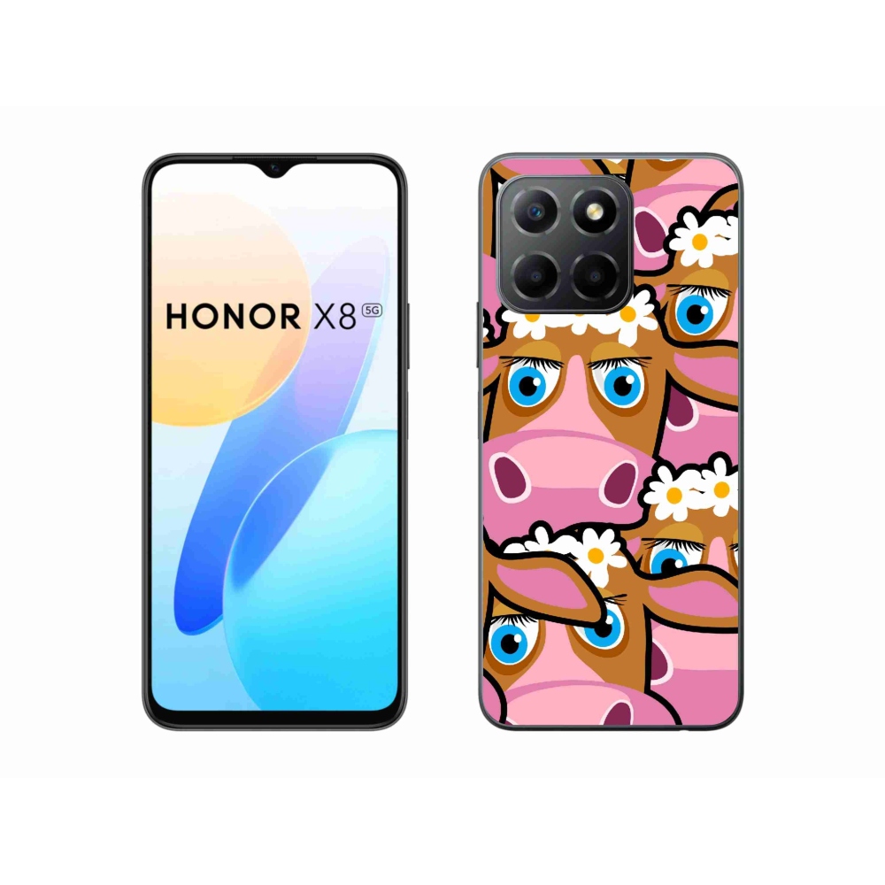 Zselés borítás mmCase a Honor X8 5G készülékhez - karikatúrás tehenek