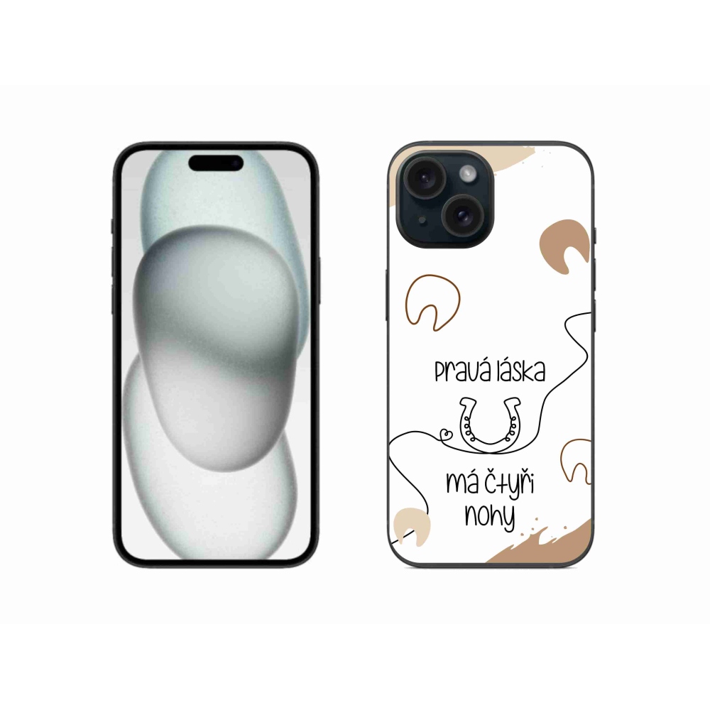 Gél borítás mmCase iPhone 15 készülékhez - ló motívum fehér háttér