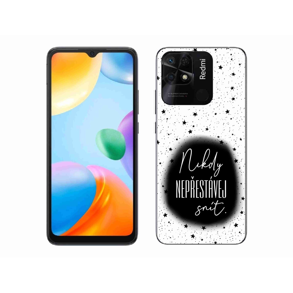 Gél borító mmCase a Xiaomi Redmi 10C-hez - idézet 1 fekete és fehér háttérrel