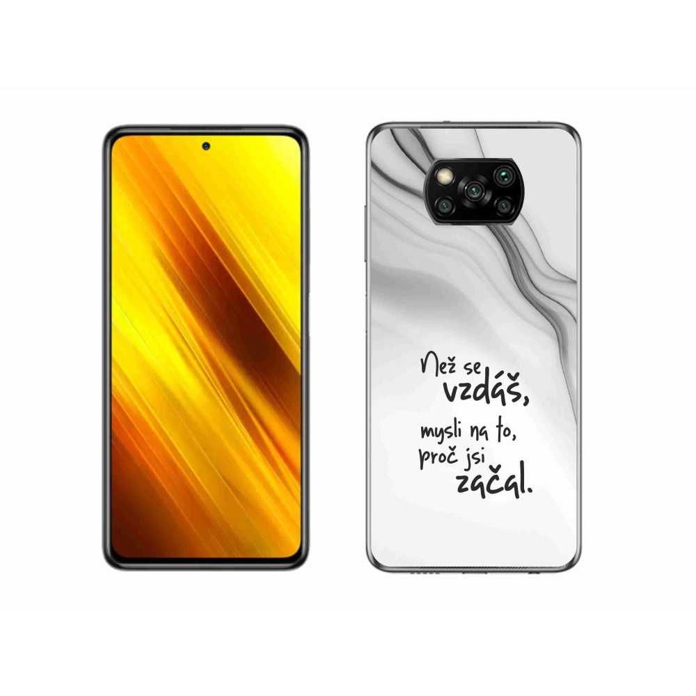 Gél borítás mmCase a Xiaomi Poco X3 Pro számára - idézet 2 fehér háttér