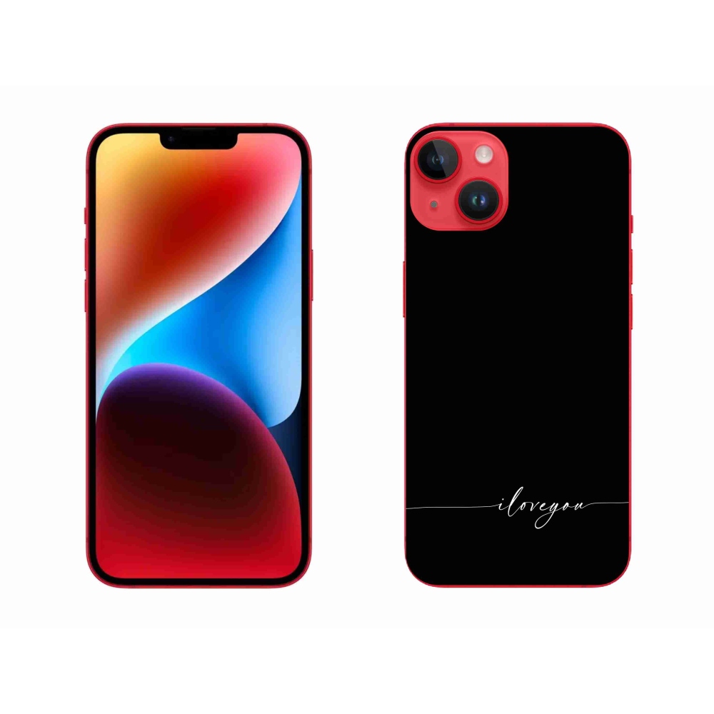 Gél borítás mmCase iPhone 14 Plus készülékhez - Szeretlek fekete háttérrel