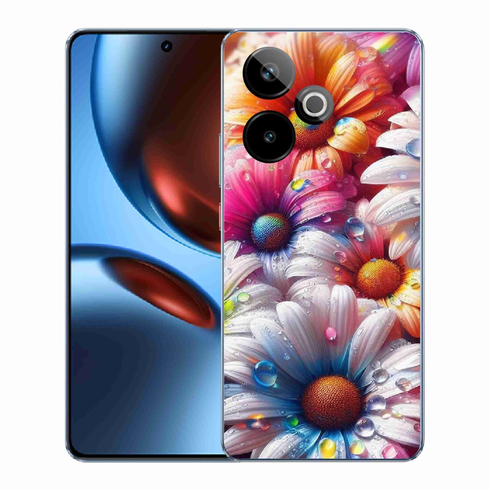 Rugalmas zselés tok mmCase képpel a Realme GT 7 5G/GT 7T 5G számára - színes margaréták