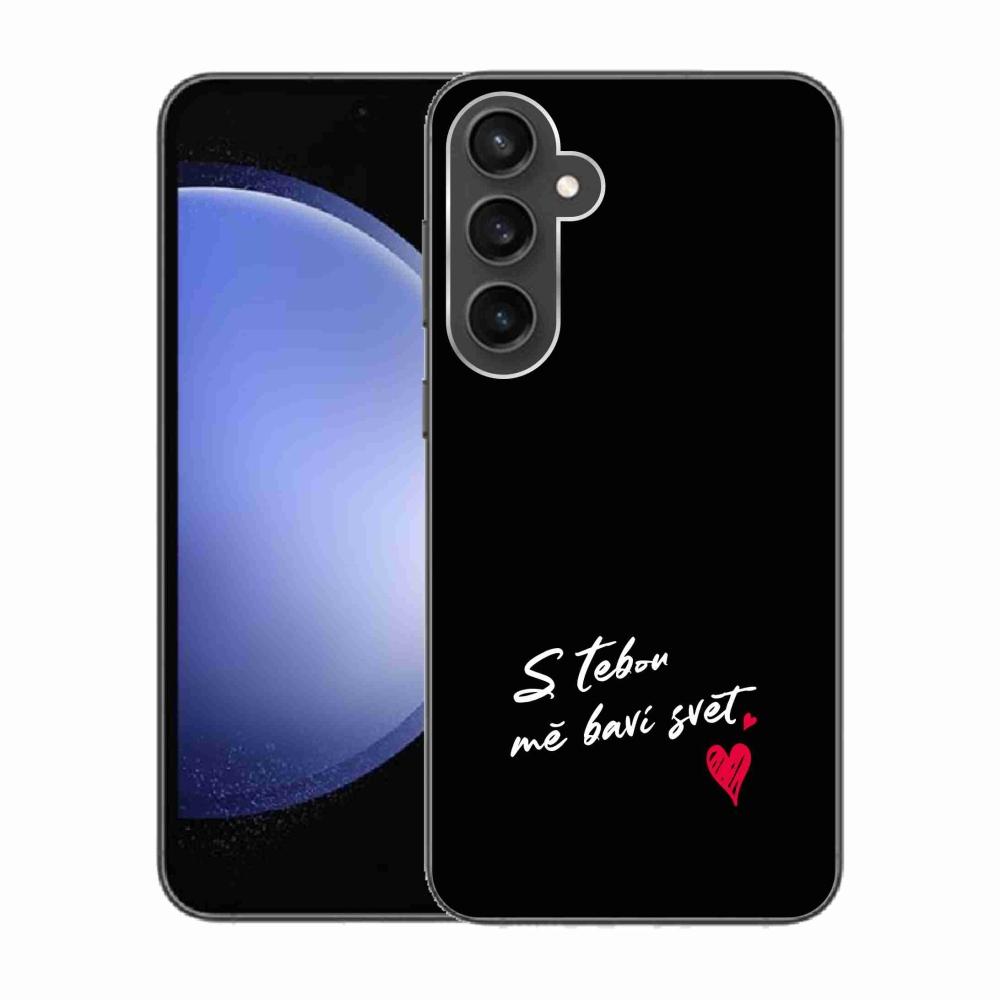 Gél borítás mmCase Samsung Galaxy S23 FE - szerelmes szöveg 1 fekete háttér