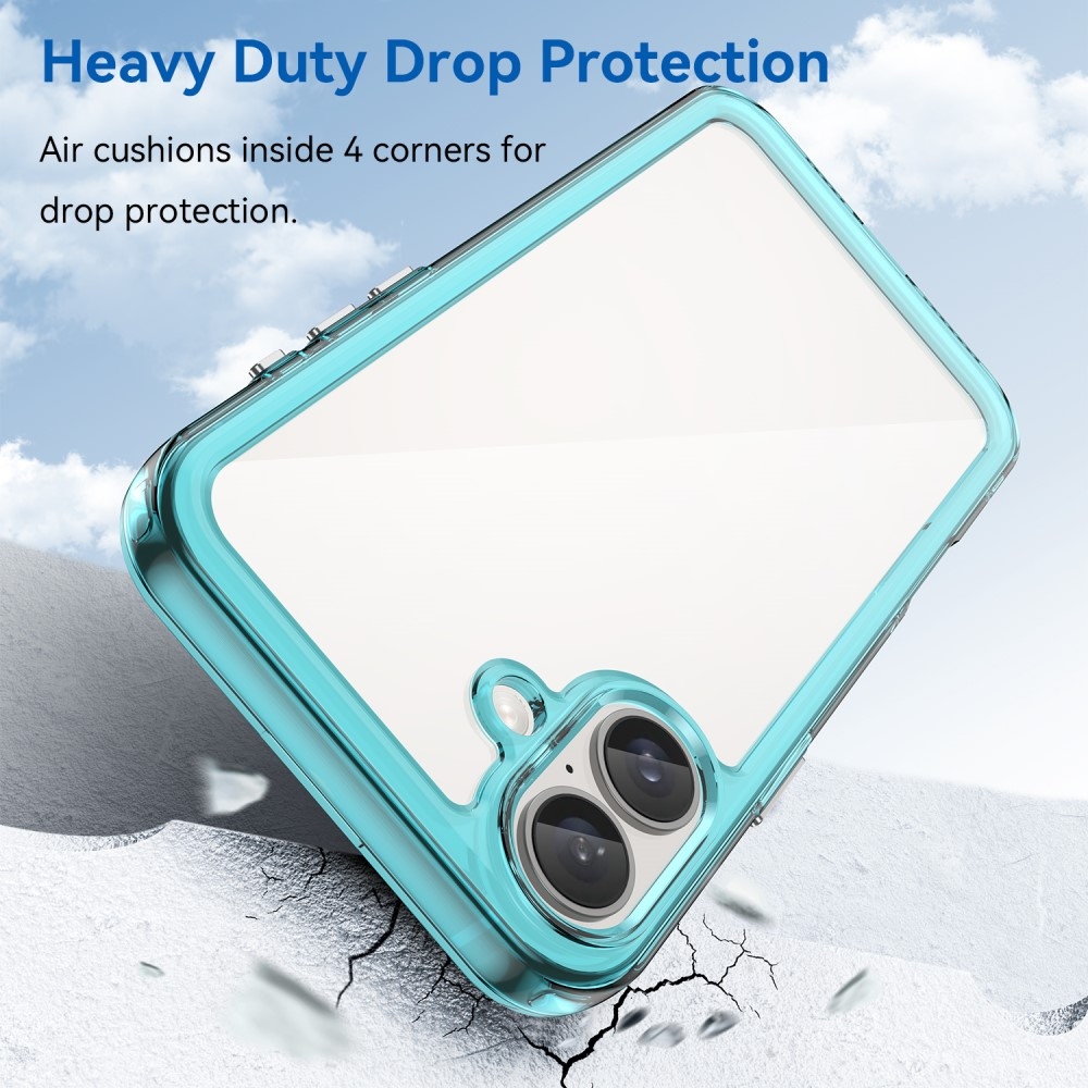 Gél tok fix hátlappal iPhone 16 készülékhez - világoskék