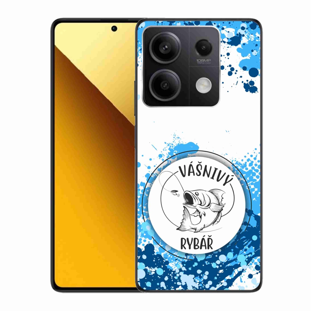 Gél borító mmCase a Xiaomi Redmi Note 13 5G számára - szenvedélyes halász fehér háttérrel