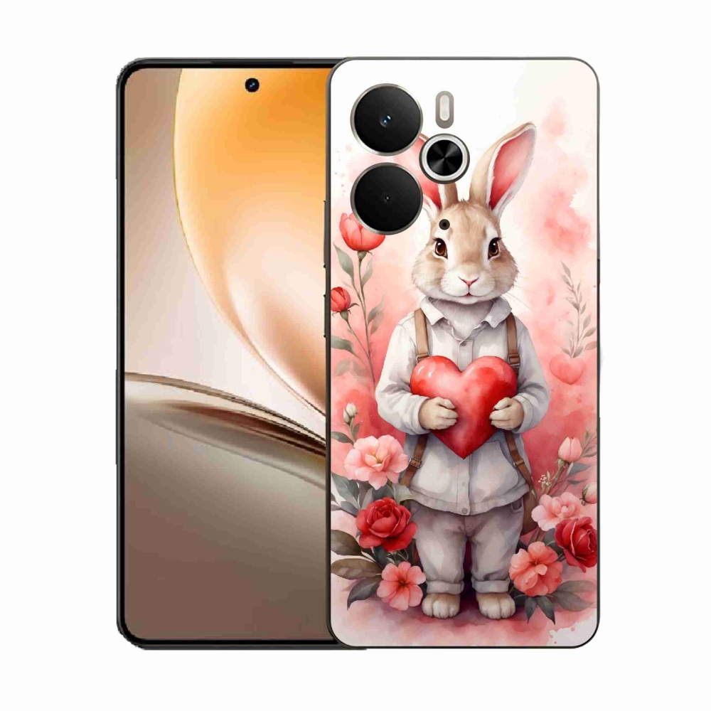 Zselés borítás mmCase a Realme 14 5G/14T 5G számára - nyúl szívvel