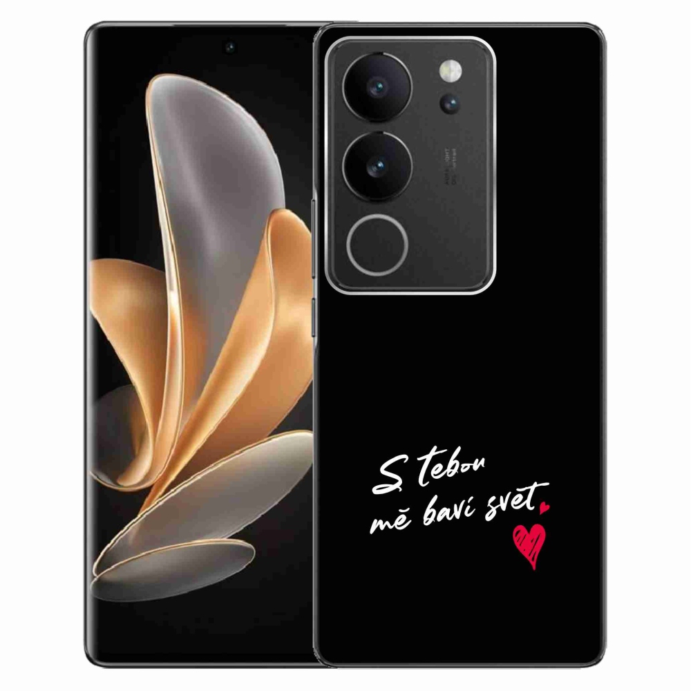 Gél borító mmCase a Vivo V29 5G-n - szerelmes szöveg 1 fekete háttér