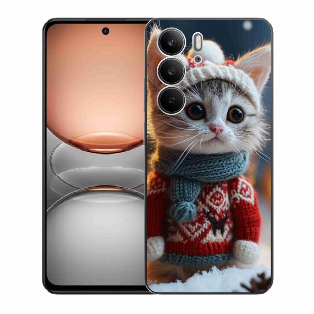 Gél borítás mmCase a Realme C75 készülékhez - cica pulóverben