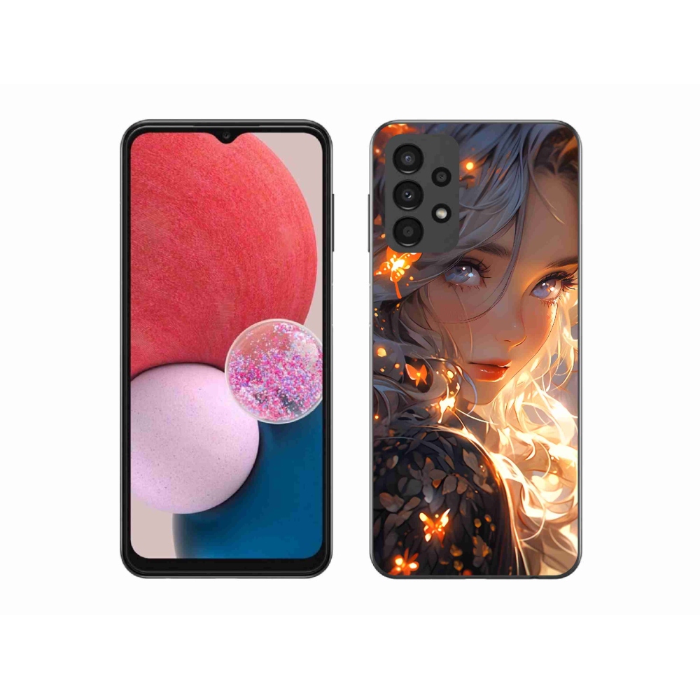 Gél borítás mmCase Samsung Galaxy A13 4G - lány és pillangók