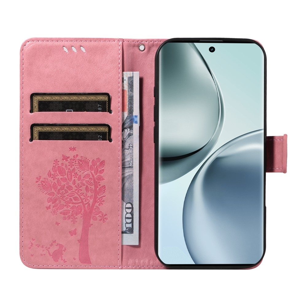 Fák könyvtáska a Realme 14 Pro 5G-hez - rózsaszín