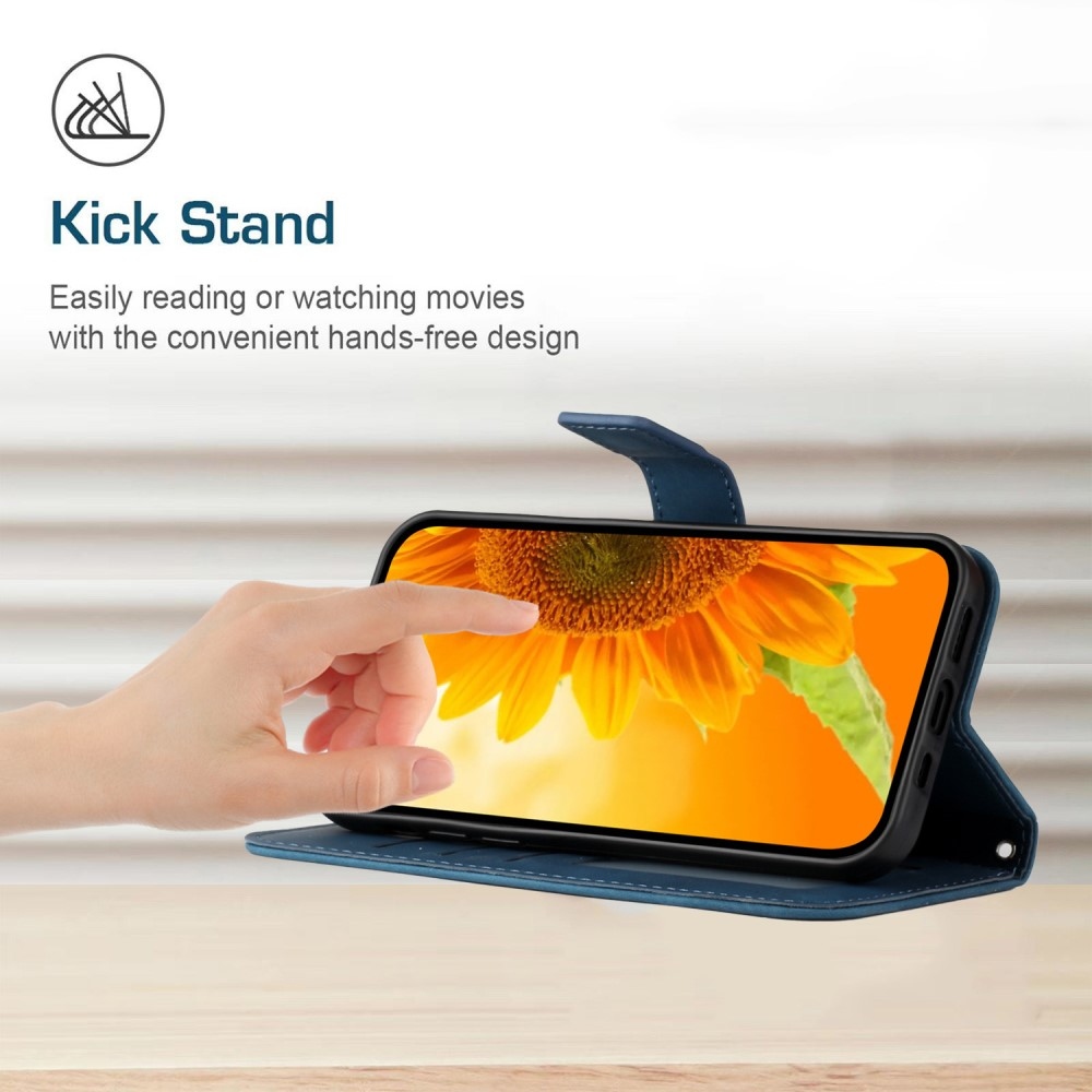 Napraforgók könyv tok Xiaomi Redmi Note 14 Pro - sötétkék