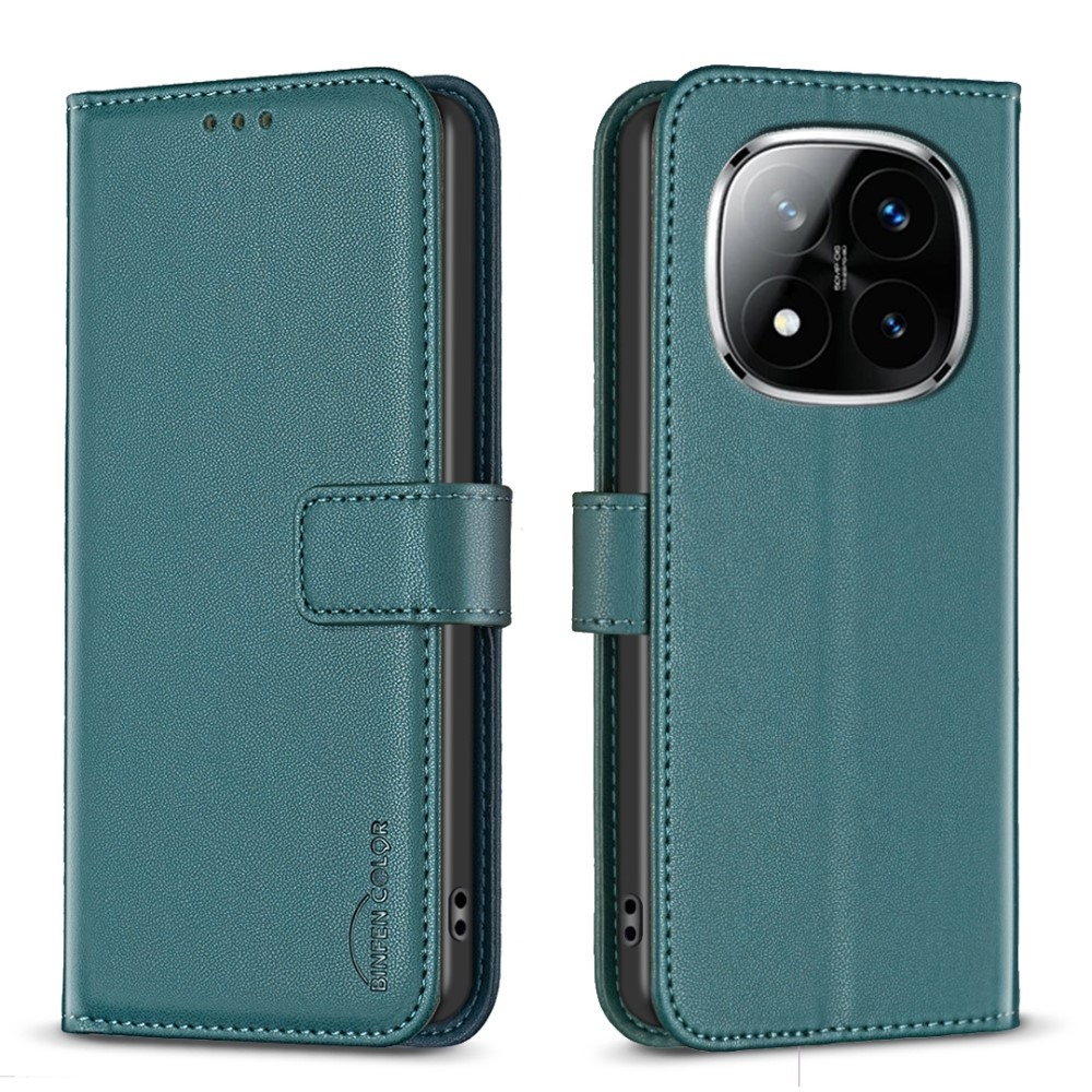 BNF könyvtáska Xiaomi Redmi Note 14 Pro 5G/Poco X7 5G/Note 14 Pro+ 5G - zöld