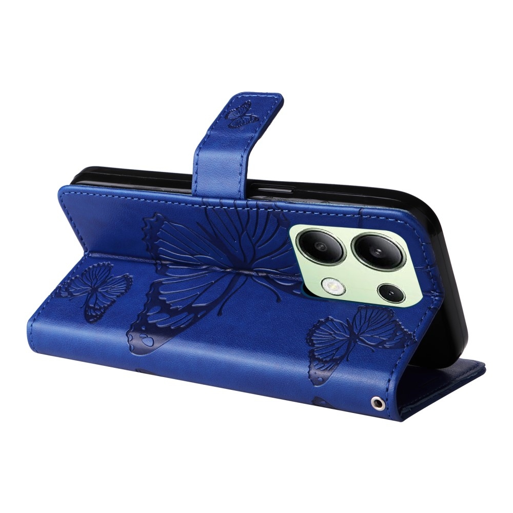 Nagy pillangó könyv tok Xiaomi Redmi Note 13-hoz - kék