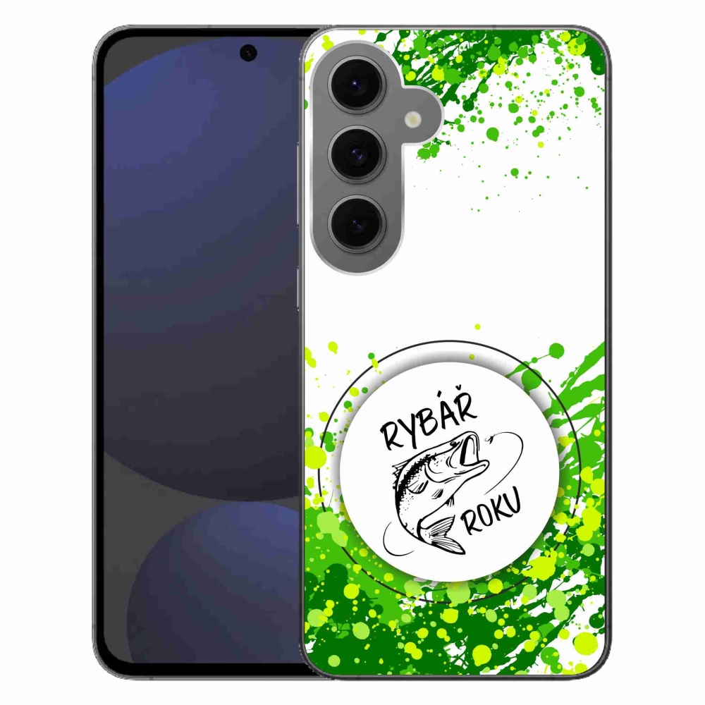 Zselés borítás mmCase Samsung Galaxy S24 FE - Az év horgásza fehér háttérrel