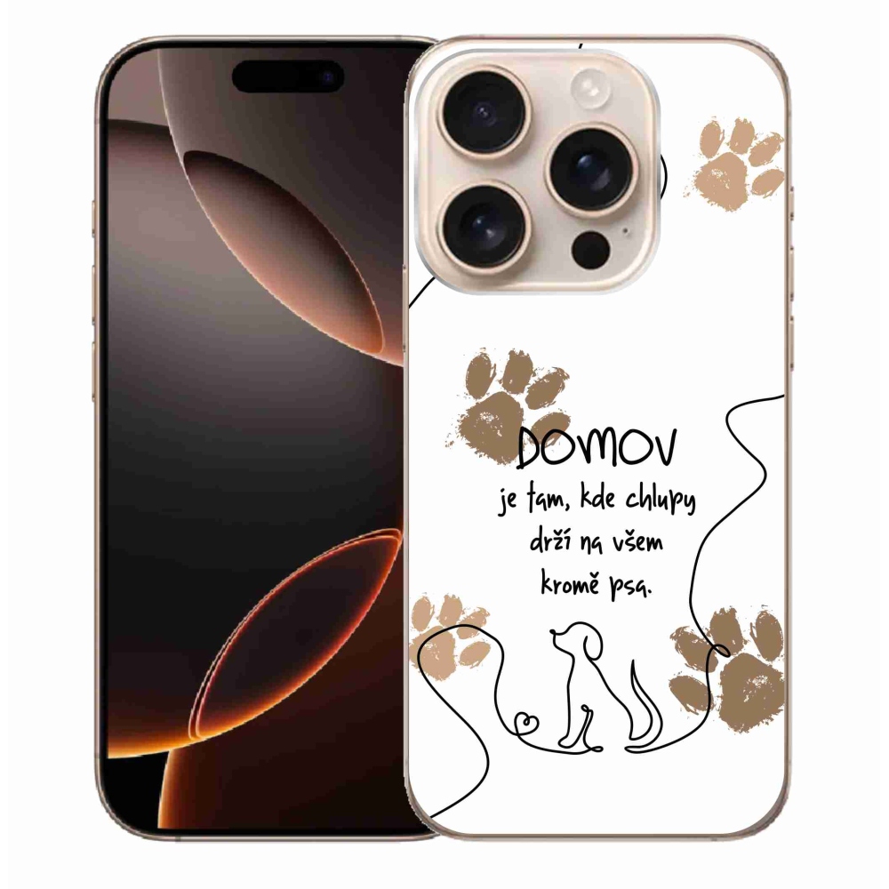 Zselés borítás mmCase iPhone 16 Pro Max készülékhez - kutyamotívum fehér háttérrel