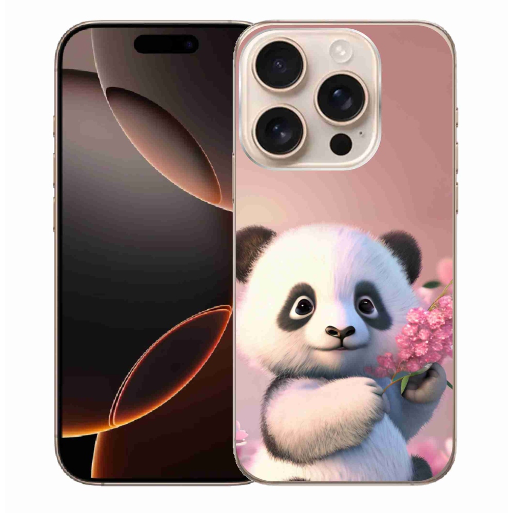 Zselés borítás mmCase iPhone 16 Pro Max készülékhez - aranyos panda
